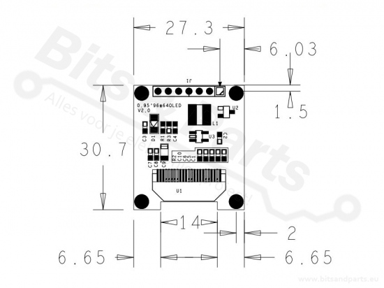 Display OLED 96x64 0,95 inch  SPI Full Color